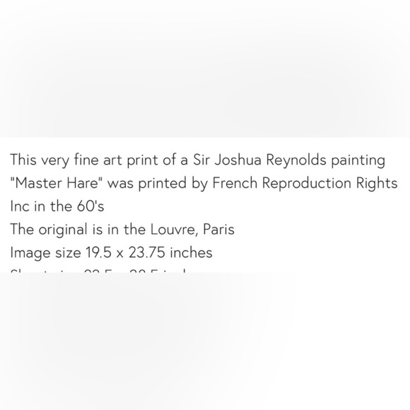 Vintage 1960’s Italian Ornate Gold Framed Reynolds Child Portrait “master hare” - Picture 7 of 11